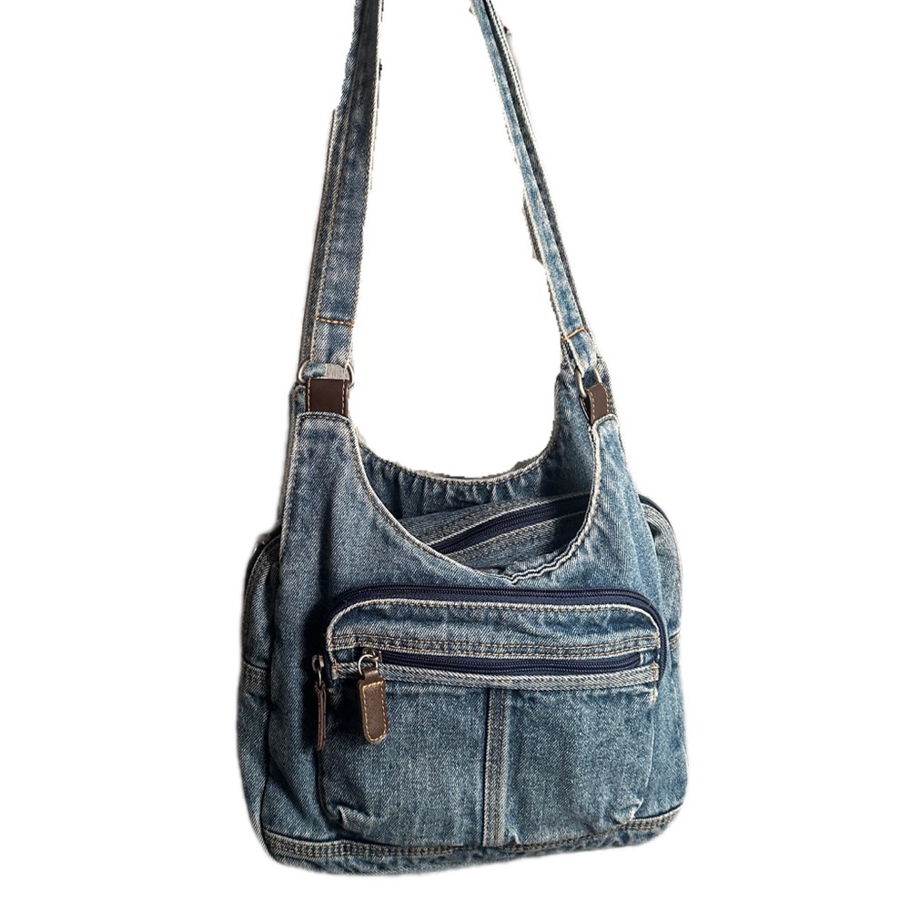 Denim Shoulder Bag for Women - Blue